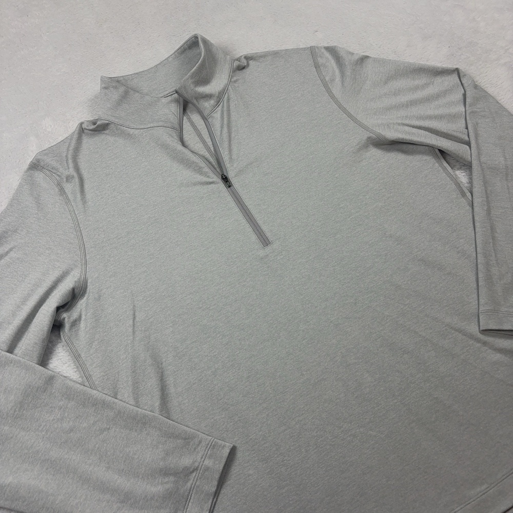 Lululemon Pullover Men L Gray 1/4 Zip Mock Neck Moisture Wicking Lightweight